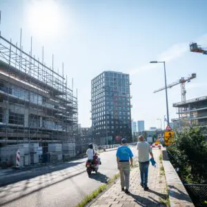 Huiskraan bij woningen die gebouwd worden